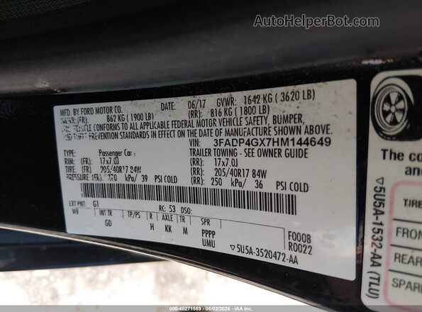 3FADP4GX7HM144649 2017 FORD FIESTA Black Engine compartment view