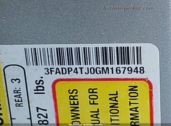3FADP4TJ0GM167948 2016 FORD FIESTA Silver Widok komory silnika