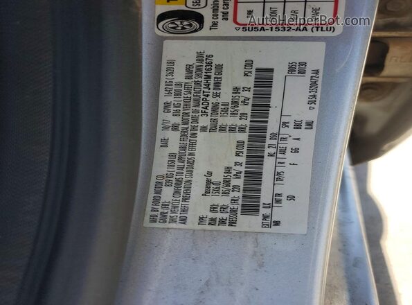 3FADP4TJ4HM163676 2017 FORD FIESTA Silver Engine compartment view