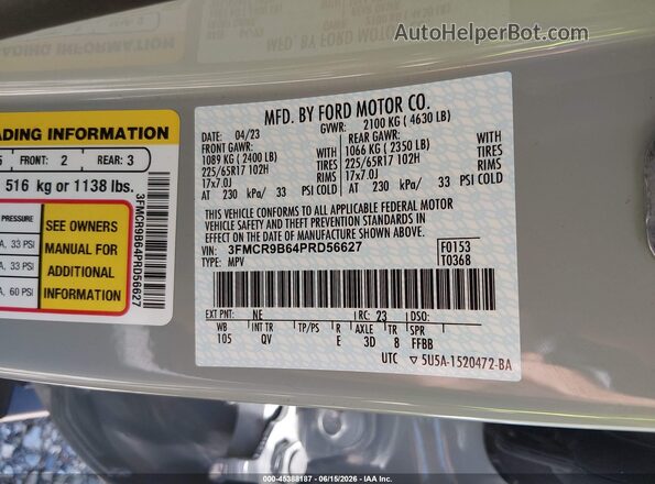 3FMCR9B64PRD56627 2023 FORD BRONCO SPORT Blue Engine compartment view