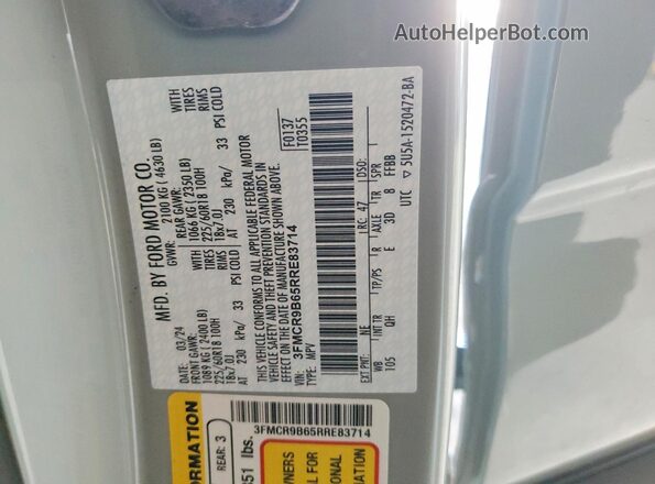 3FMCR9B65RRE83714 2024 FORD BRONCO Gray 