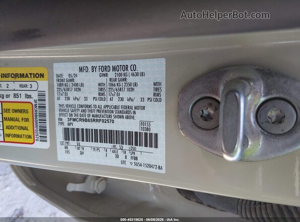3FMCR9B65RRF02570 2024 FORD BRONCO SPORT Белый Вид подкапотного пространства