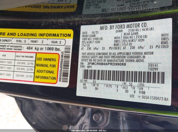 3FMCR9B66PRD99088 2023 FORD BRONCO SPORT Black ძრავის განყოფილების ხედი