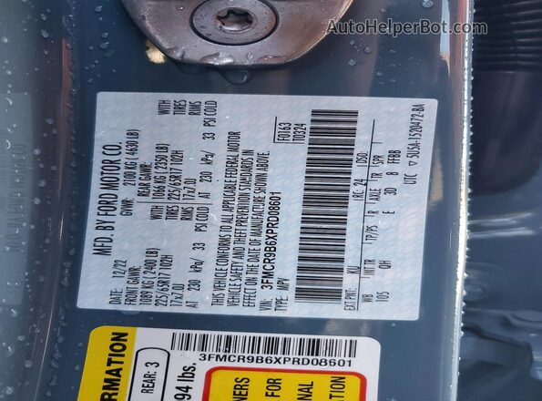 3FMCR9B6XPRD08601 2023 FORD BRONCO Синий Вид подкапотного пространства