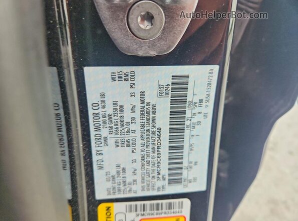 3FMCR9C69PRD34640 2023 FORD BRONCO Gray VIN კოდის სტიკერის ხედი