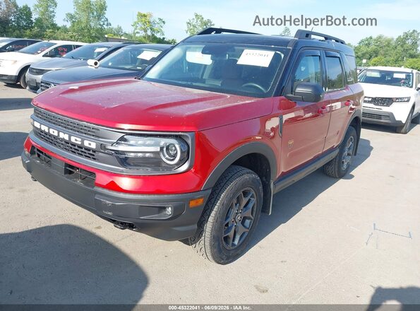 3FMCR9D97PRD16422 2023 FORD BRONCO SPORT Red წინა მარცხენა ხედი სამი მეოთხედიდან