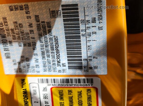 3FMCR9D99PRD60857 2023 FORD BRONCO Yellow Вид підкапотного простору