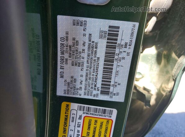 3FMCR9DA2SRE02708 2025 FORD BRONCO Зеленый 