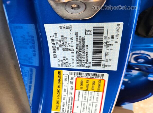3FMCR9DA4TRE15154 2026 FORD BRONCO Blue Вид підкапотного простору