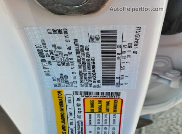 3FMCR9DA6SRE69473 2025 FORD BRONCO White VIN sticker view