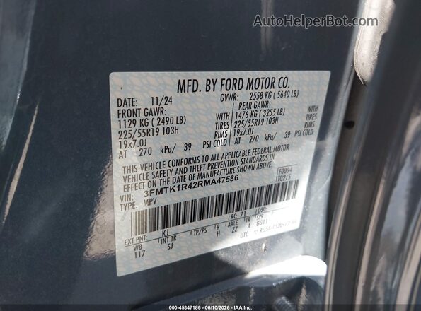 3FMTK1R42RMA47586 2024 FORD MUSTANG MACH-E Blue Engine compartment view