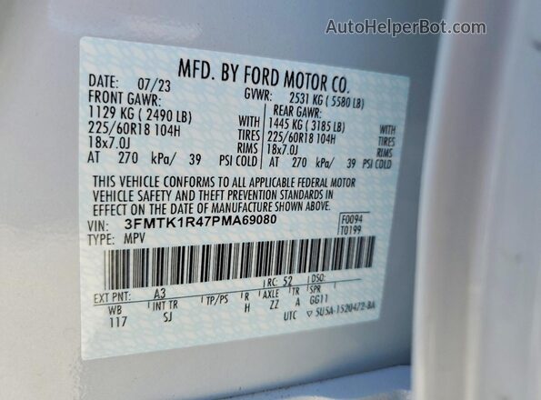 3FMTK1R47PMA69080 2023 FORD MUSTANG Серый 