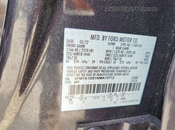 3FMTK1SS1NMA10712 2022 FORD MUSTANG Gray 