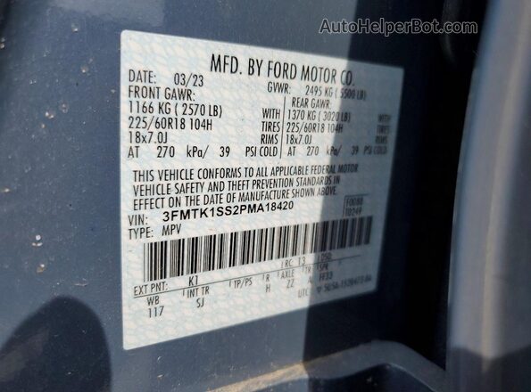 3FMTK1SS2PMA18420 2023 FORD MUSTANG Blue 