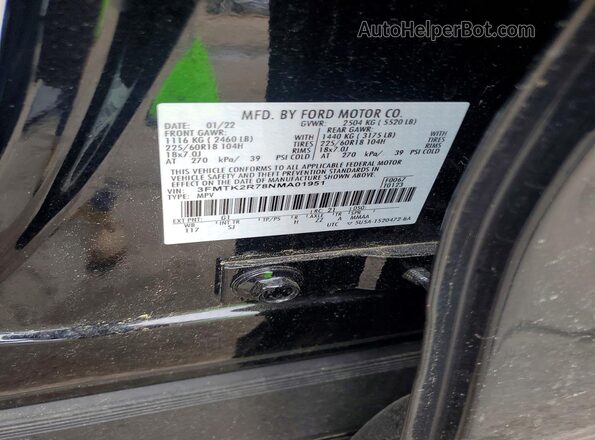 3FMTK2R78NMA01951 2022 FORD MUSTANG Черный 