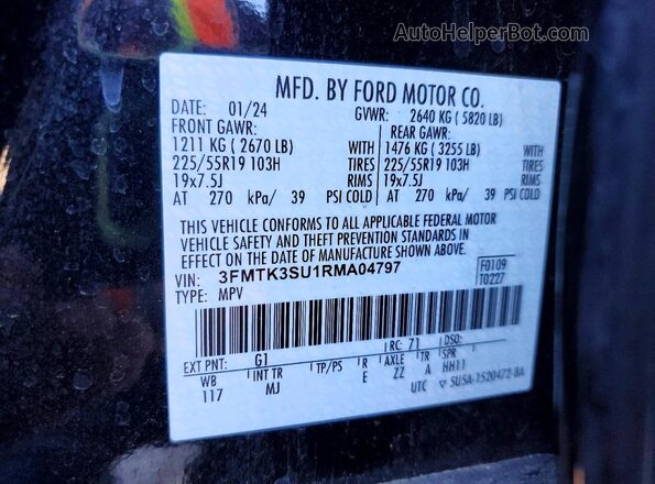 3FMTK3SU1RMA04797 2024 FORD MUSTANG Черный 