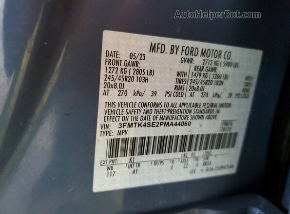 3FMTK4SE2PMA44060 2023 FORD MUSTANG Blue VIN կոդի պիտակի տեսք