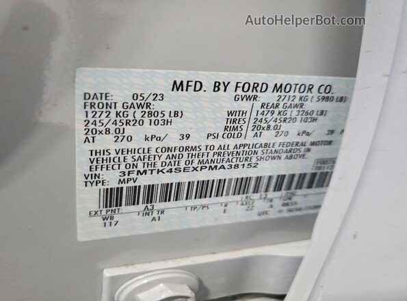 3FMTK4SEXPMA38152 2023 FORD MUSTANG Двухцветный 