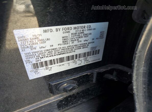 3FMTK4SX5MME02670 2021 FORD MUSTANG Black Vista del compartimento del motor