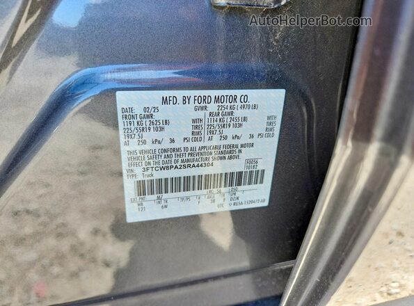 3FTCW8PA2SRA44304 2025 FORD MAVERICK Gray 
