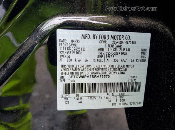 3FTCW8PA7SRA76570 2025 FORD MAVERICK Black Engine compartment view