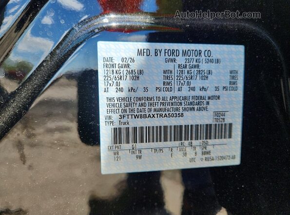 3FTTW8BAXTRA50358 2026 FORD MAVERICK Черный Вид подкапотного пространства
