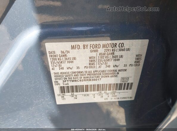 3FTTW8C92RRB36017 2024 FORD MAVERICK Синий Вид подкапотного пространства