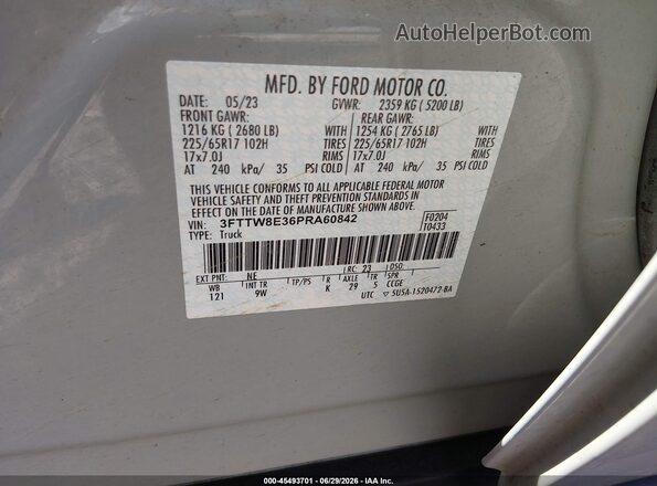 3FTTW8E36PRA60842 2023 FORD MAVERICK Gray Vista del compartimento del motor