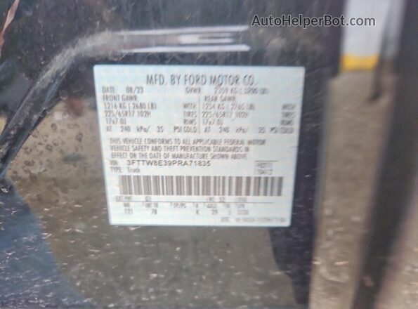 3FTTW8E39PRA71835 2023 FORD MAVERICK Black Engine compartment view