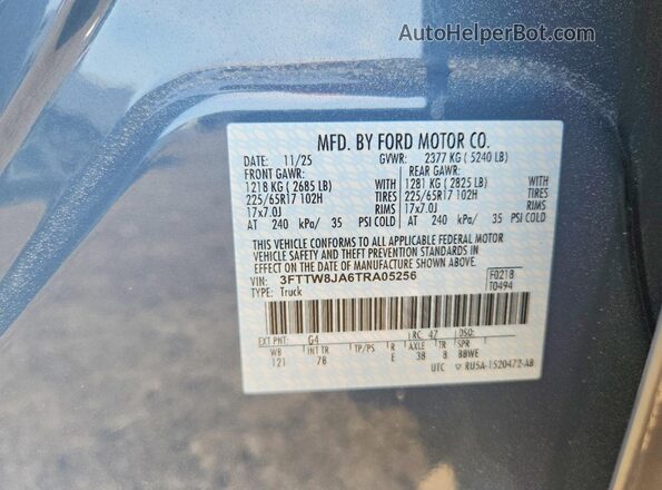 3FTTW8JA6TRA05256 2026 FORD MAVERICK Blue 