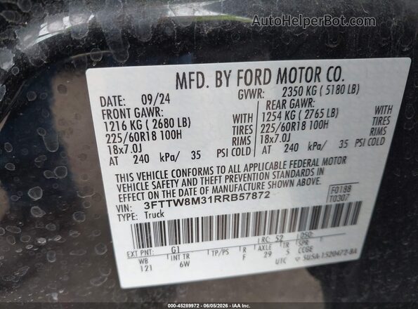 3FTTW8M31RRB57872 2024 FORD MAVERICK Черный Вид подкапотного пространства