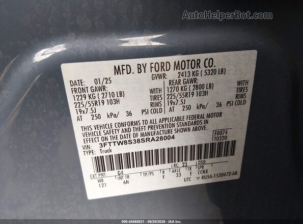 3FTTW8S38SRA28004 2025 FORD MAVERICK Синий Вид подкапотного пространства