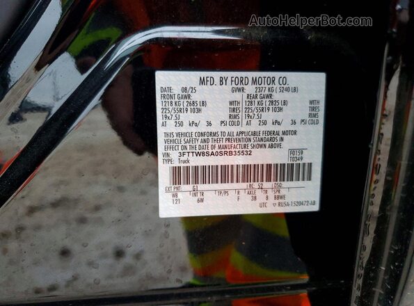 3FTTW8SA0SRB35532 2025 FORD MAVERICK Черный 