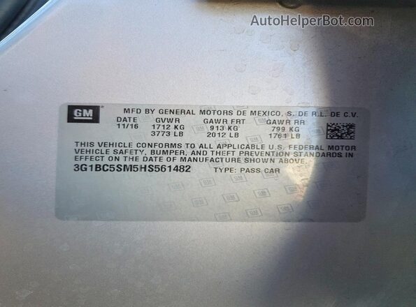 3G1BC5SM5HS561482 2017 CHEVROLET CRUZE Silver 