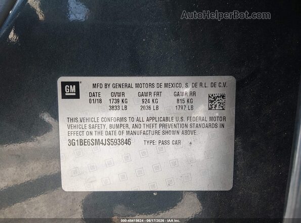3G1BE6SM4JS593846 2018 CHEVROLET CRUZE Green ძრავის განყოფილების ხედი