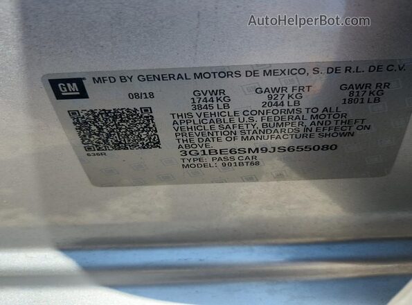 3G1BE6SM9JS655080 2018 CHEVROLET CRUZE Silver ძრავის განყოფილების ხედი