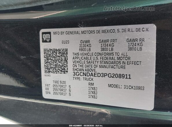 3GCNDAED3PG208911 2023 CHEVROLET SILVERADO Black 