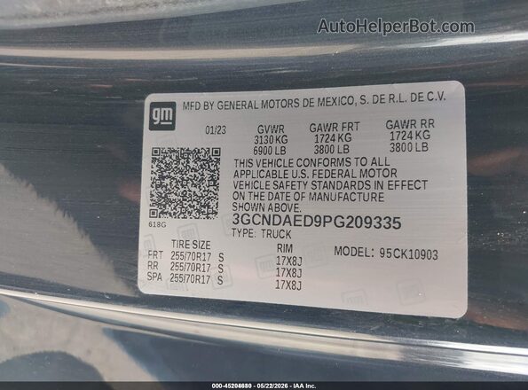 3GCNDAED9PG209335 2023 CHEVROLET SILVERADO Dark Blue 