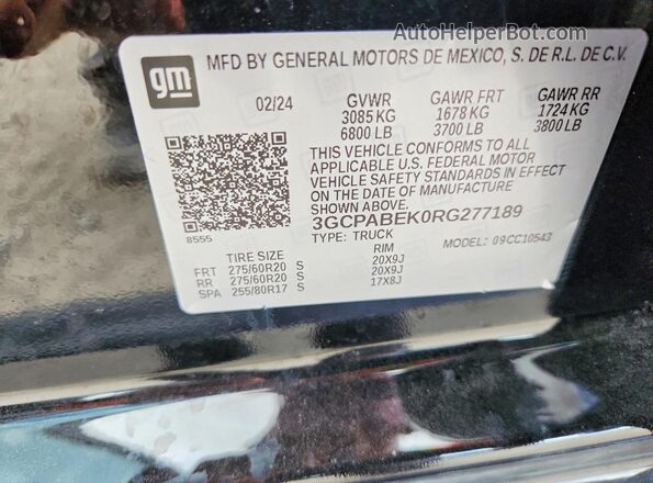 3GCPABEK0RG277189 2024 CHEVROLET SILVERADO Black Engine compartment view