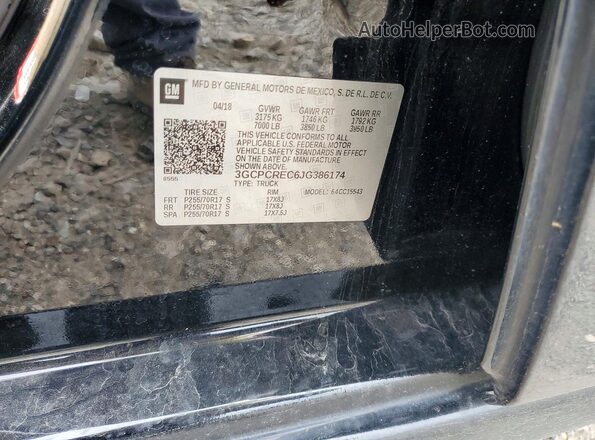 3GCPCREC6JG386174 2018 CHEVROLET SILVERADO Black ძრავის განყოფილების ხედი