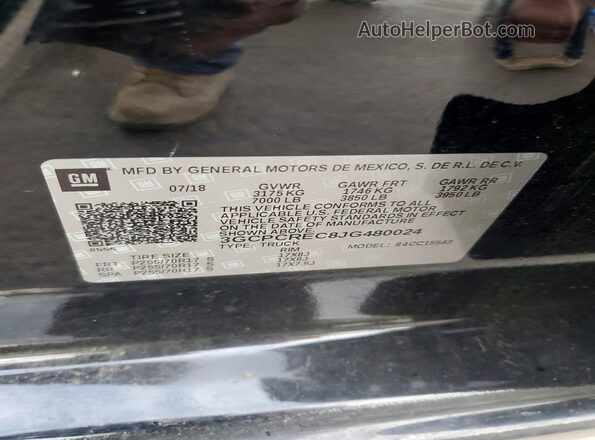 3GCPCREC8JG480024 2018 CHEVROLET SILVERADO Черный 