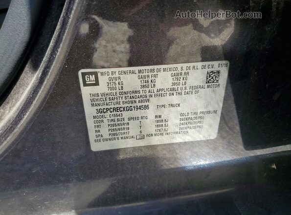 3GCPCRECXGG194586 2016 CHEVROLET SILVERADO Black ძრავის განყოფილების ხედი