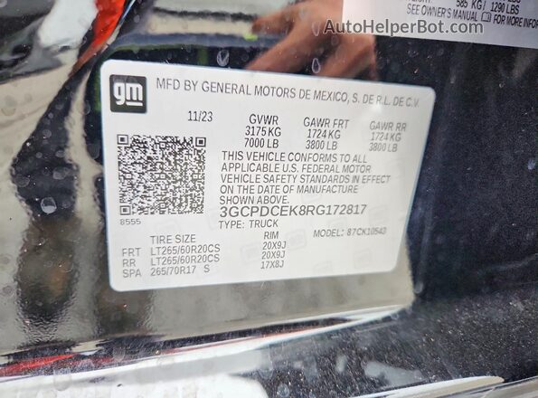 3GCPDCEK8RG172817 2024 CHEVROLET SILVERADO Black Շարժիչի բաժամունքի տեսք