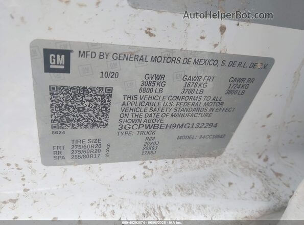 3GCPWBEH9MG132294 2021 CHEVROLET SILVERADO White Շարժիչի բաժամունքի տեսք