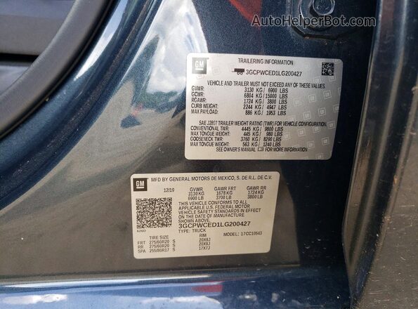 3GCPWCED1LG200427 2020 CHEVROLET SILVERADO Серый Вид подкапотного пространства