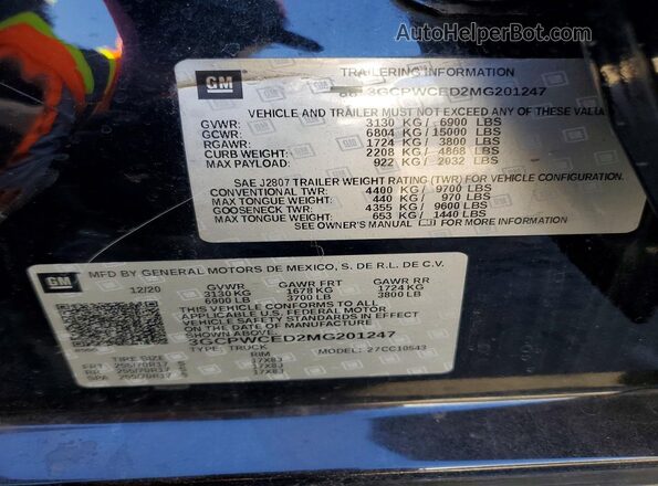 3GCPWCED2MG201247 2021 CHEVROLET SILVERADO Black Շարժիչի բաժամունքի տեսք