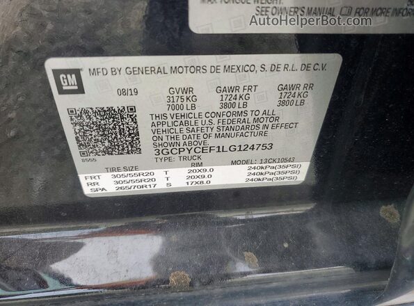 3GCPYCEF1LG124753 2020 CHEVROLET SILVERADO Black Engine compartment view
