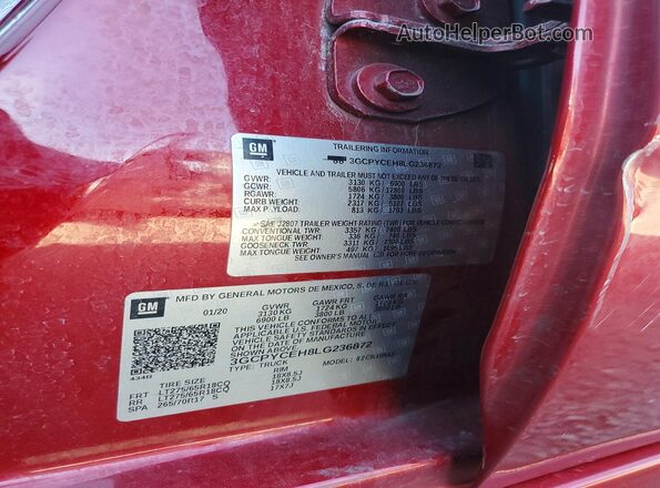 3GCPYCEH8LG236872 2020 CHEVROLET SILVERADO Красный Вид подкапотного пространства