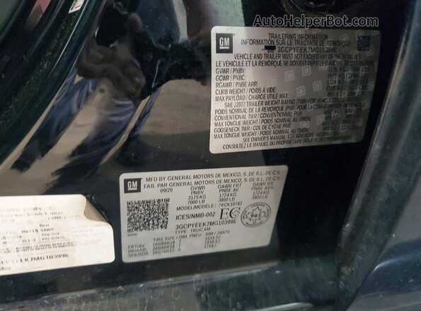 3GCPYEEK7MG103996 2021 CHEVROLET SILVERADO Black Widok komory silnika