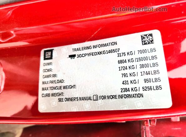 3GCPYFEDXKG146507 2019 CHEVROLET SILVERADO Red 